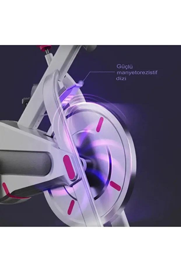 Beyaz Koşu Kondisyon Bisikleti Spin Bike Dikey Egzersiz Ev Koşu Bisikleti